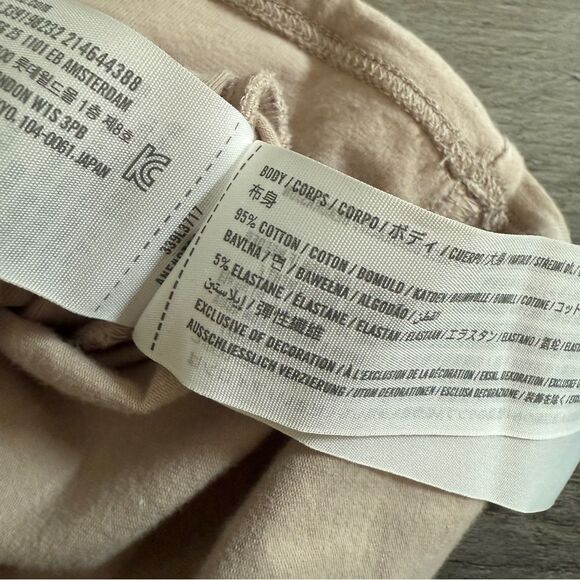 Hollister V Neck Crop Top Taupe Tan XL Cotton Minimalist - Picture 9 of 10